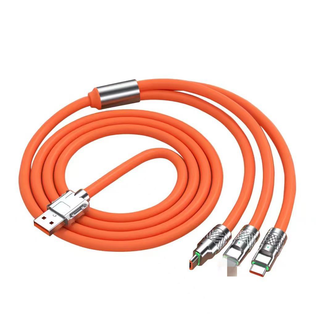 120W Zinc Fast Charging 3-in-1 Cable for Apple, Huawei, Android, Xiaomi