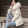 Женское зимнее пальто с меховым воротником, свободное, с капюшоном на кулиске, с начесом, утолщенное, из искусственной кожи, женское, универсальное, ветрозащитное