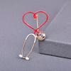 Blucome Copper Love Heart Stethoscope Brooches For Women Men Doctor Nurse Medical Brooch Collar Clip Badge Pins Christmas Gift