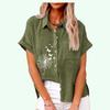 Женская модная футболка с принтом, летний и осенний повседневный льняной топ, женские свободные блузки с коротким рукавом