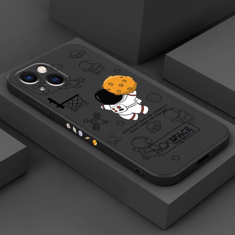 Креативный дизайн астронавт силиконовый мягкий чехол для iPhone 16 Pro 15 Pro Max 14 Pro 13 12 11 X XR XS 8 7 Plus SE 2020