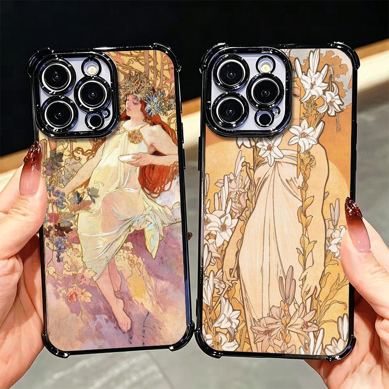 Винтажный чехол для телефона с покрытием Альфонса Мухи Primavera для Xiaomi Poco X5 X6 X7 X8 Pro Max F8 Ultra F7 M8 M7 M5S Redmi 15C 15 14C 13C