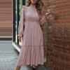 Temperament and Elegance Outer Wear Fashion Women's Fall Range Ruffle Long Sleeve Polka Dot Dresses