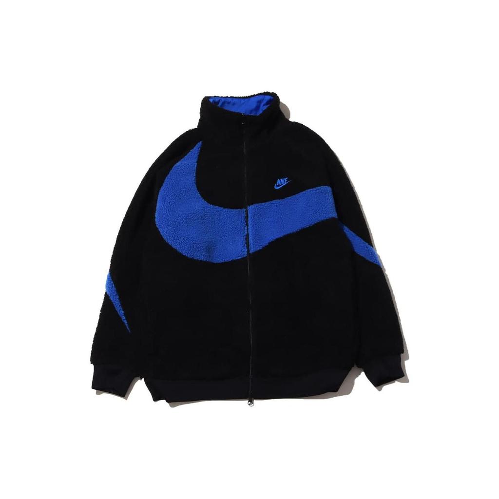 Nike Big Swoosh Reversible Boa Jacket (Asia Sizing) Black/Game Royale Men Outerwear BQ6546-009