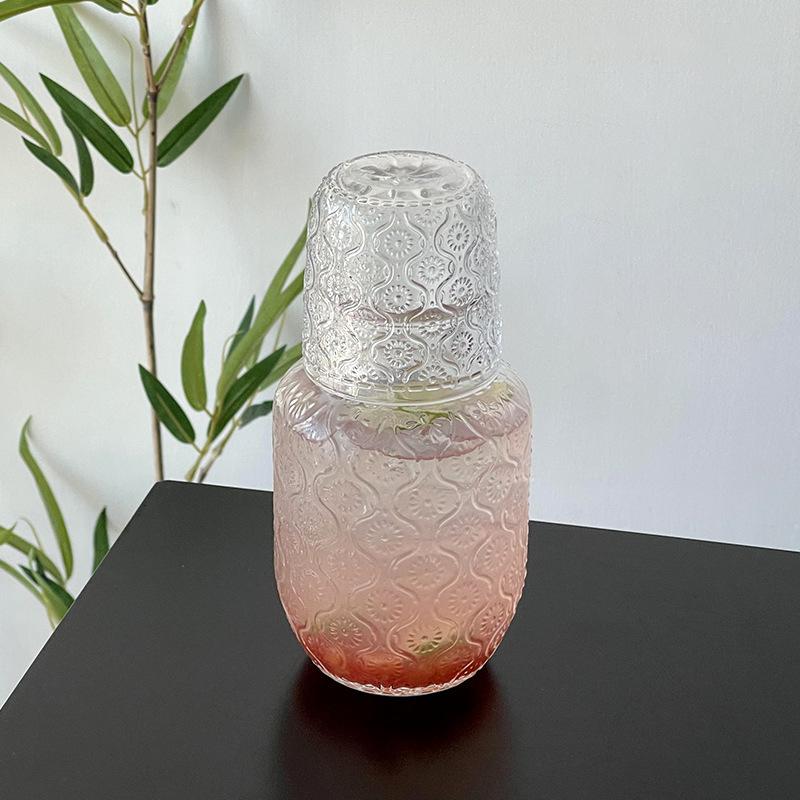 Винтажный стеклянный стакан, бутылка для воды, набор стаканов, прозрачный стакан для сока, молока, кофе, эстетичный стеклянный стакан, украшение стола для дома