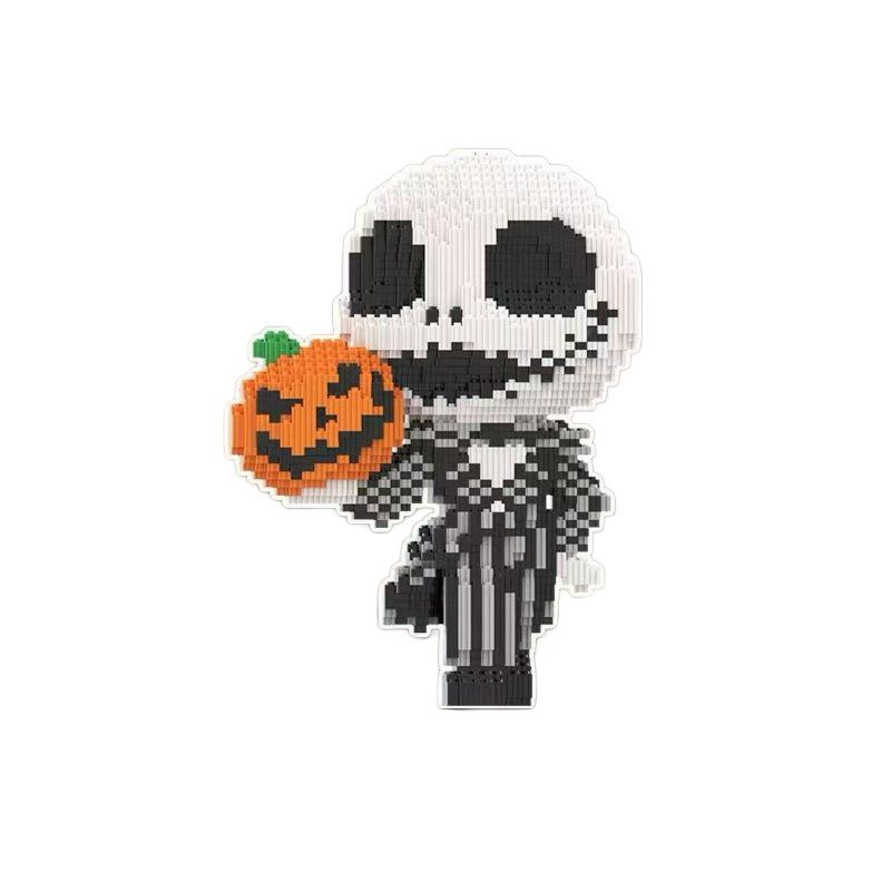 Cross-Border Halloween Jack-O'-Lantern Building Blocks: Ghost & Pumpkin Educational Toy for Kids and Adults