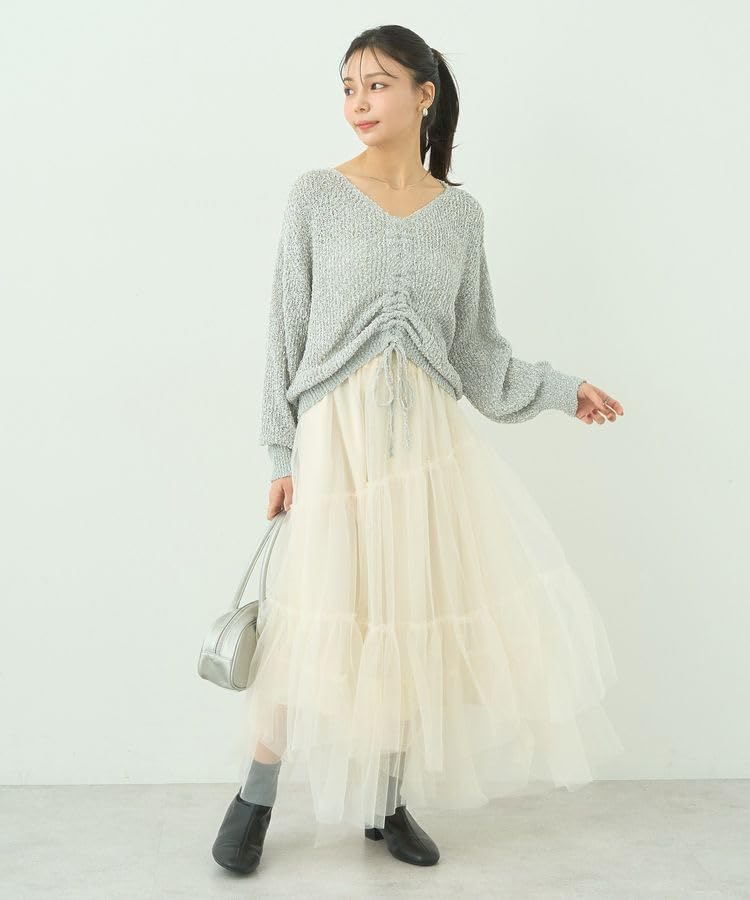 Музыкальный трикотажный пуловер на кулиске, вересково-серый [Земля и Экология], женский свитер,