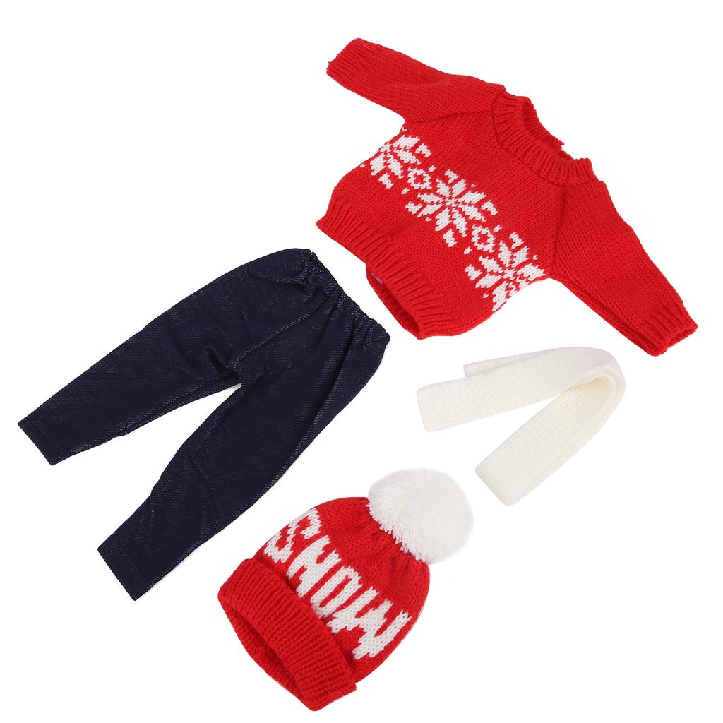 Одежда для кукол-малышек, рождественский свитер, штаны, шапки, аксессуары для кукол 18 дюймов Q18-782