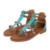 New Summer Bohemian Ethnic Style Colorful Stitching Roman Women's Large Size Flat Sandals