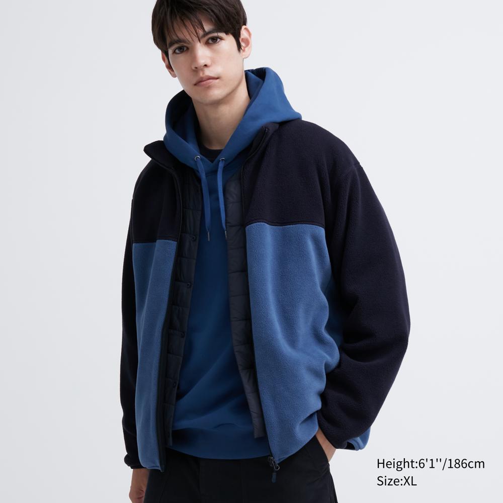 Uniqlo Флисовая куртка на молнии (длинный рукав) цветной блок