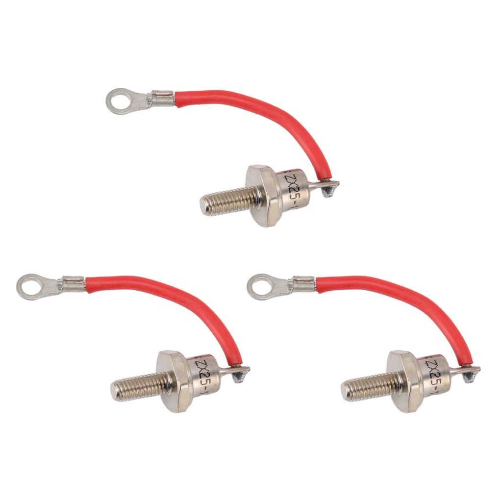 3PCS 25A ZX25 12 Diesel Generator Diode Small Portable Rectifier Diode Replacement Accessories Parts Positive Red Line