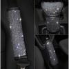 Bling Bling Rhinestones Crystal Car Handbrake Cover Gear Shift Collars Cover Seat Belt Cover Pad Car Accessories Interior Woman