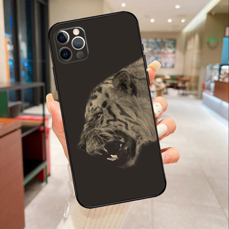 Чехол для телефона с изображением животного Льва Тигра Для iPhone 17 Air 16 14 13 11 15 Pro Max mini 15 16 Plus 16e Защитная крышка