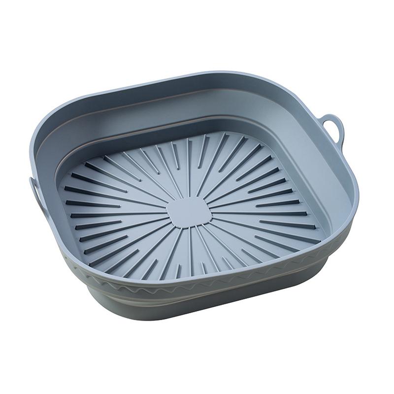 Силиконовая корзина для аэрофритюрницы, квадратная складная форма для выпечки в духовке аэрофритюрницы, многоразовая, безмасляная, кухонные аксессуары для приготовления пищи