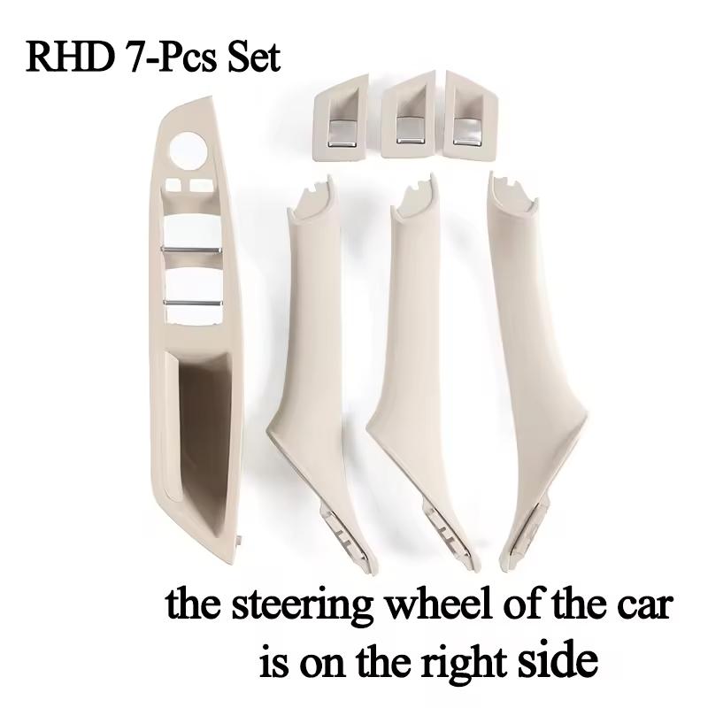 Carbon Fiber Inner Handle for F10 F11 F18 BMW 5 Series Armrest Pull Trim Cover 7 Pcs Set 51417225875 51417261933 51417225879
