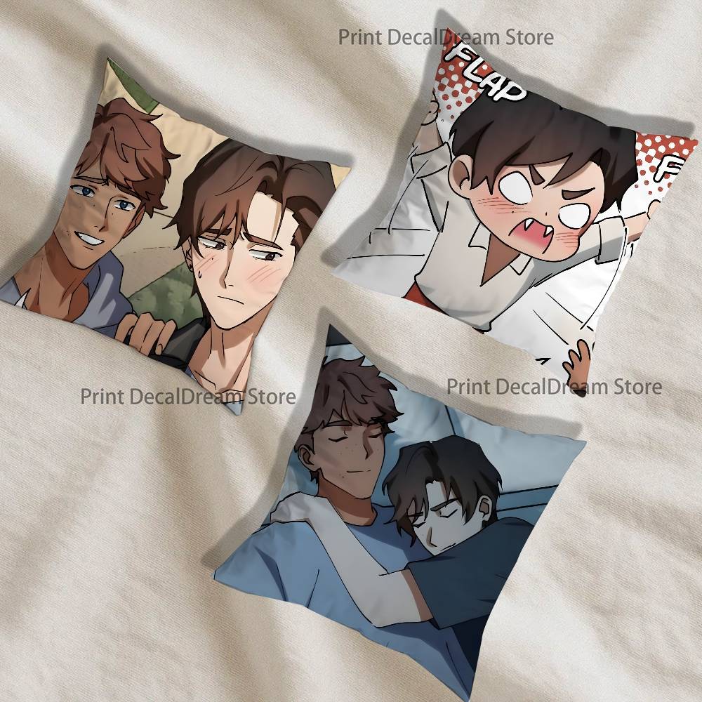 LLove Bite Comic Printed Pillow Cover Cushion Case Simple Sofa Pillow Case No Pillow Core