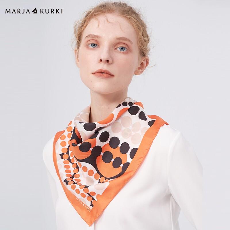 MARJA KURKI Women's Mulberry Silk Polka Dot Small Scarf