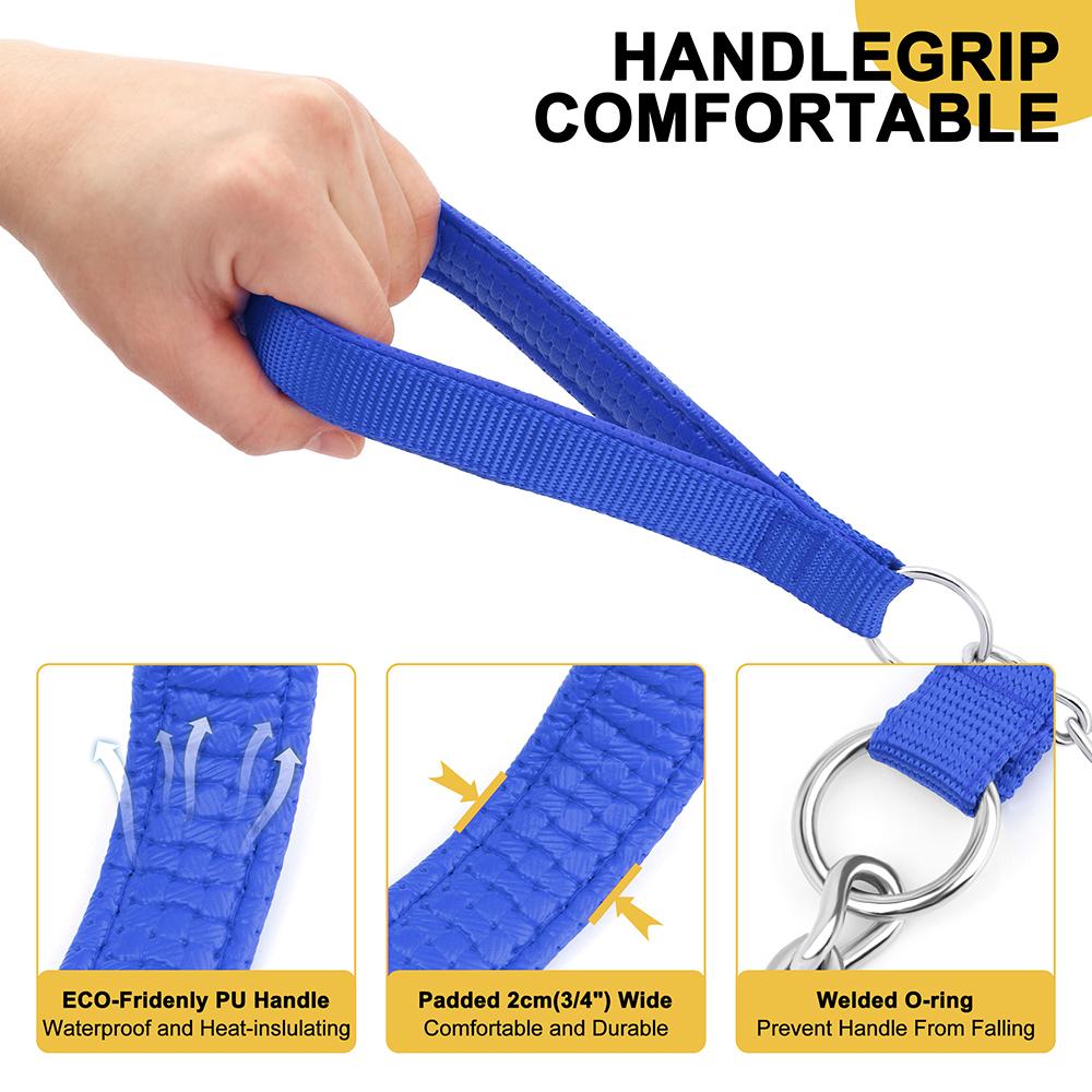 Stainless Steel Dog Leash Durable Dog Chain Leashes Pet Walking Training Lead With Padded Handle For Small Medium Large Dogs Pug