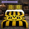 Borussia Dortmund 3 Piece Bedding Set Soft Duvet Cover Set with Pillowcases Printed Bedroom Decor Set for Home