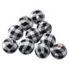 40pcs 16mm Buffalo Plaid Wood Beads Black White Checked Checked Beads Round Beads  Home Wall Decor