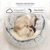 Кристальный бархатный домик для питомца: Уютная плюшевая кровать с полуобертыванием для глубокого сна кошек и собак