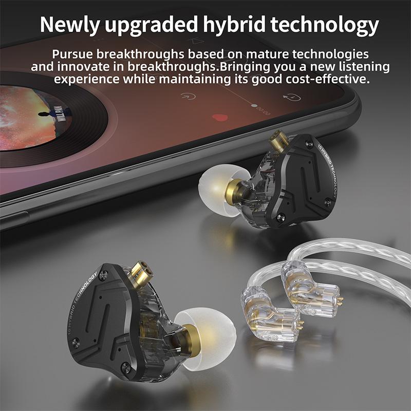 KZ ZS10 PRO X Металлическая гарнитура Гибридные драйверы HIFI Басовые вкладыши Внутриканальный монитор Наушники с шумоподавлением ZAS ZAX ZSX ZSNPRO AS16