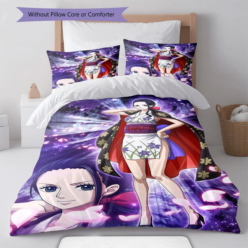 Boa Hancock Pattern Bedding Quilt Set Quilt Cover Pillowcase Home Birthday Gift(1 * duvet cover + 2 * pillowcase, without core)