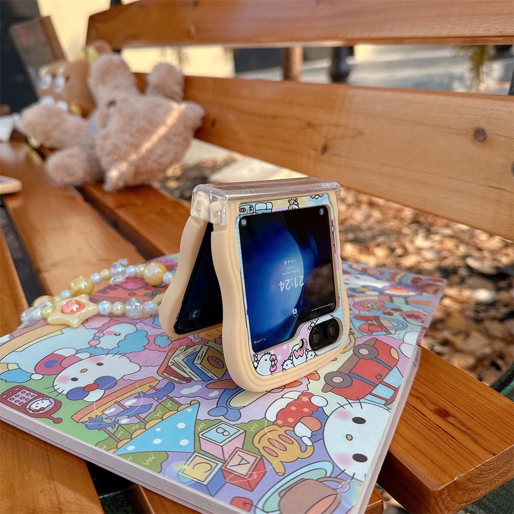 Складной защитный чехол KT Cat с ремешком для серии Samsung Galaxy Z Flip