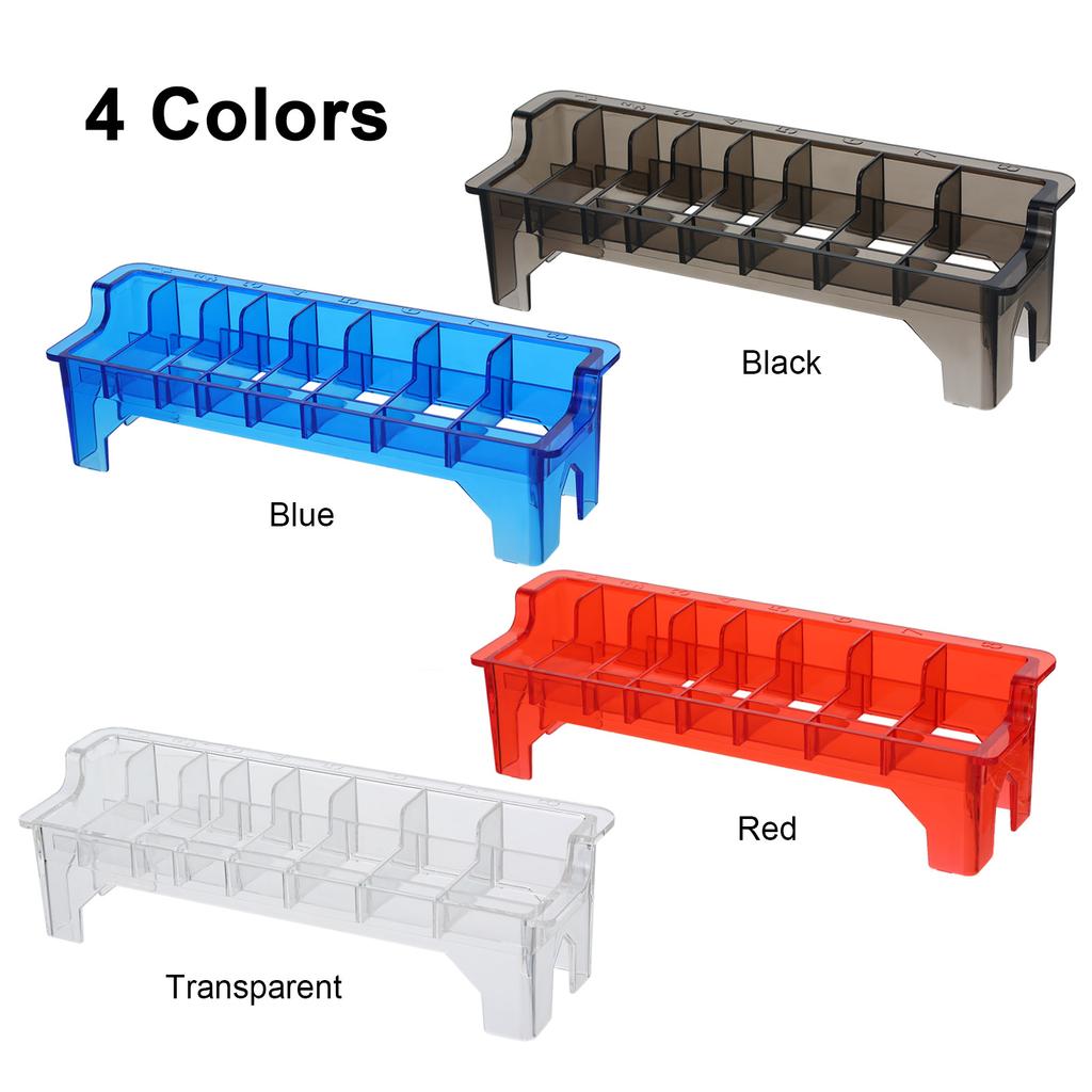 Пластиковая направляющая для машинки для стрижки волос, органайзер для расчески, 8 блоков, направляющая для машинки для стрижки волос, чехол для хранения расчески, прямоугольная стойка