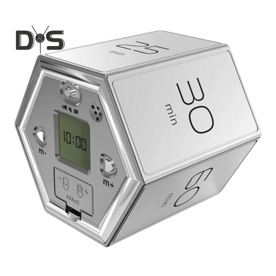 Вращающийся таймер Pomodoro на 5-60 минут, светодиодный дисплей, ползунковый переключатель, шестигранный стол, перевернутый таймер производительности, вибрация, беззвучный будильник для работы, учебы, кухни