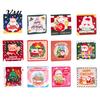 Christmas Party Favors 10Pcs Merry Greeting Cards Set, Folding Cartoon Blank Foldable Note Cards, Festive Blessing for Holiday Gift