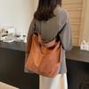 New Styles of Faux Suede Bucket Shoulder Bags Sense of Luxury Large Capacity Bags