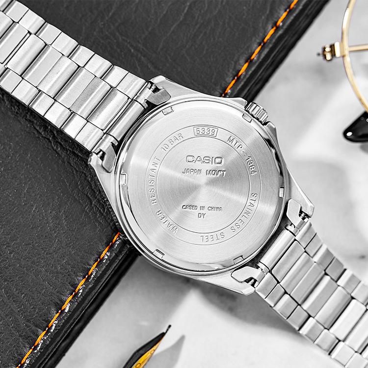 Casio Standard Series Business Casual Simple Waterproof Quartz Movement Stainless Steel Strap Watch Men watches Blue MTP-1384D-2A