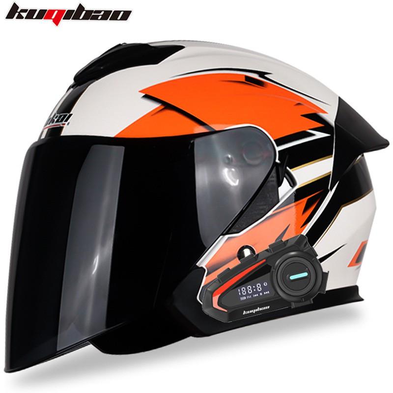 CoolQ Dual Lens Bluetooth Motorcycle Half Helmet Long Battery Life All Season Electric Scooter
