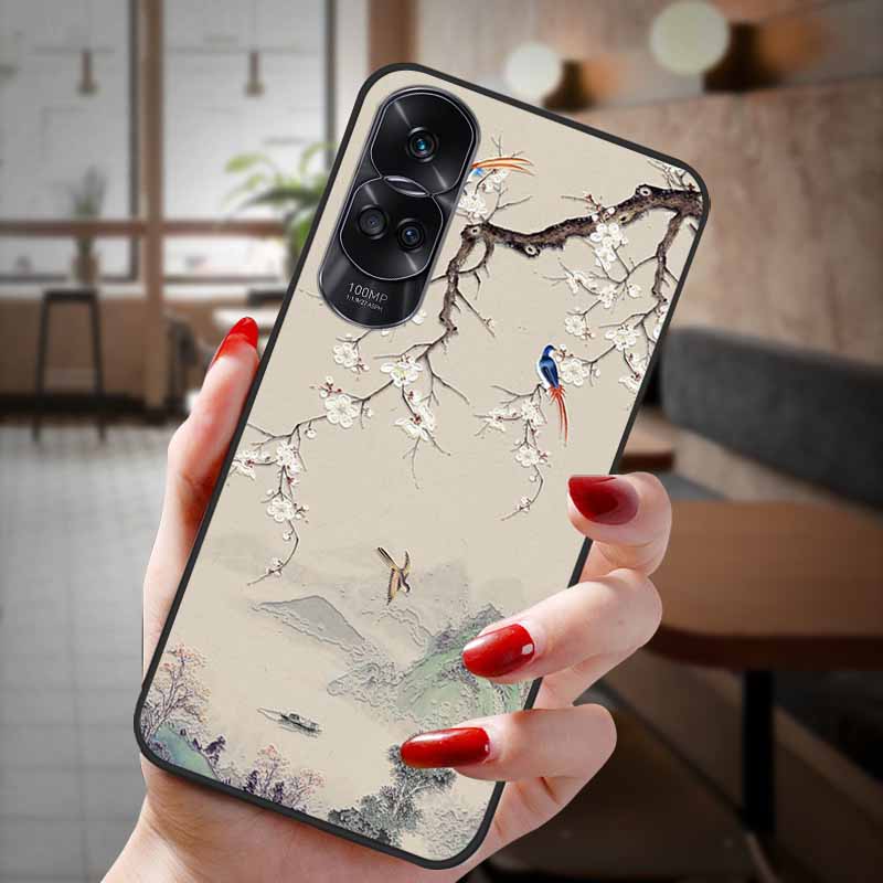 Чехол для Honor 90 Lite 5G 3D Цветочный Рельефный Тиснение Силиконовый Задний Чехол Для Honor 90 Чехол Honor90 Pro 90Pro 90Lite Мягкий Защитный