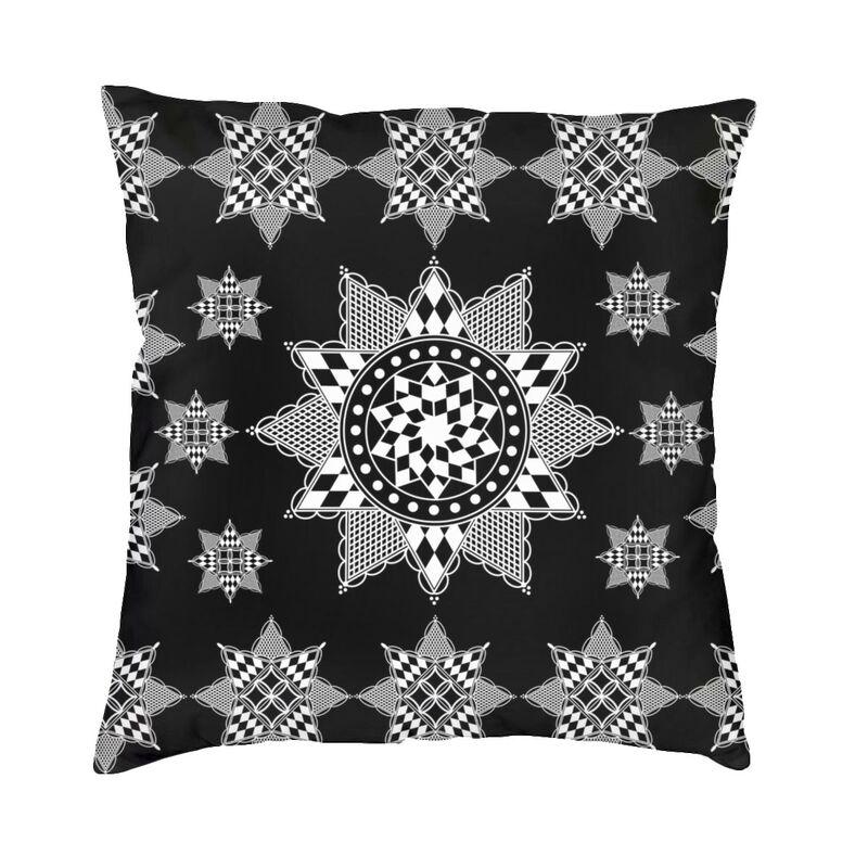 Amazigh Kabyle Berber Motifs Throw Pillow Case Bedroom Decoration Morocco Africa Geometric Cushion Cover Sofa Chair Pillowslip