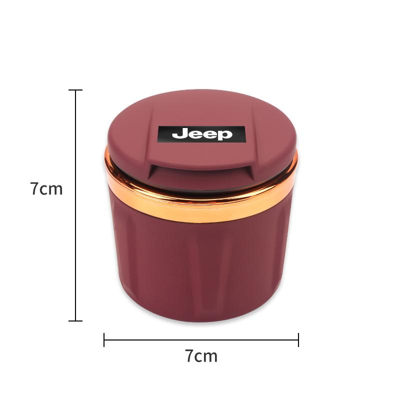 Car Ceramic Ashtray LED Light Ash Tray Cup Auto Accessories For Jeep Grand Cherokee Wrangler JK Gladiator Compass Renegade Recon NXJPT1