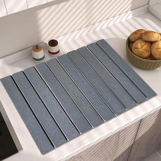 Diatom Ooze Bathroom Mat Anti-Slip Foldable Quick Water Absorbent Bathroom Rug Foldable