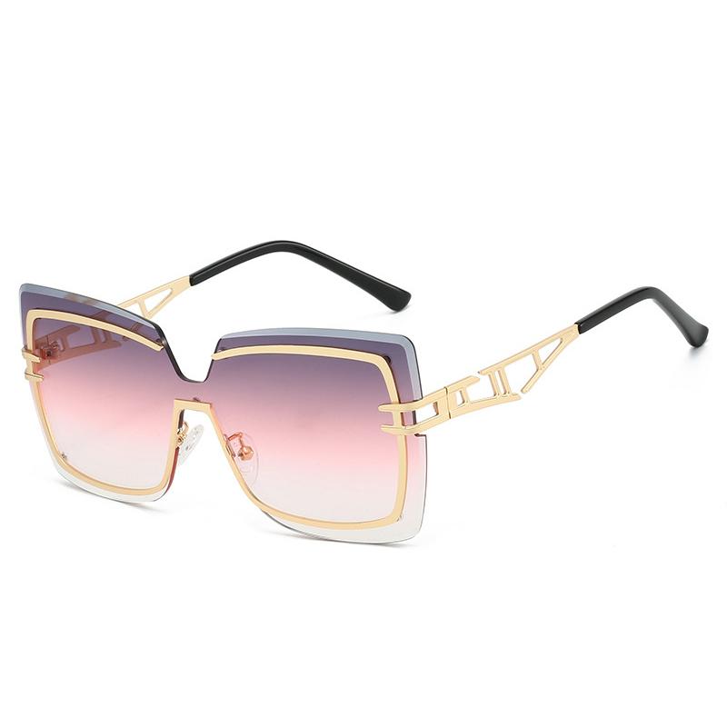 Fashion Brand Luxury Designer Sunglasses Women Square Vintage Oversized Punk Shades Glasses Large Trendy Travel Sunglasses