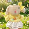 [Cloth Only]Doll Skirt Suit for 18CM Plush Dolls , a Cotton pink Shirt and Gauze Skirt Set with Three Flowers.
