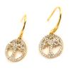 Les Trésors De Lily [L4700] - Gold Plated Earrings 'Tree of Life' White Gold - 27x12 Mm