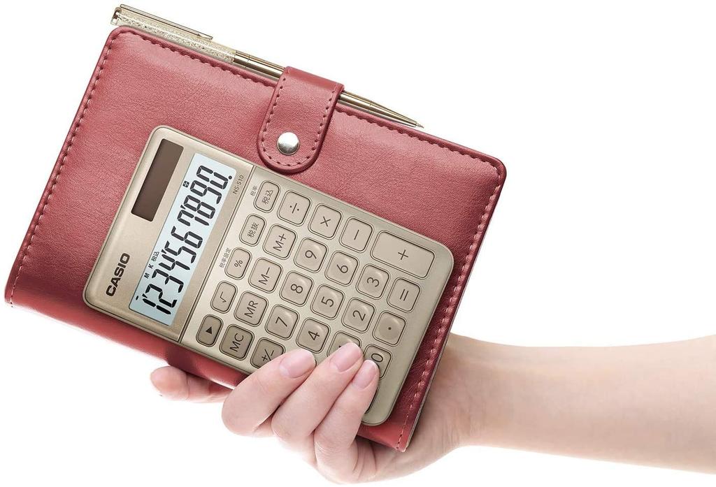 Casio Стильный блокнотный калькулятор, Золотой, 10-разрядный, Большой формат, Тип, NS-S10-GD-N