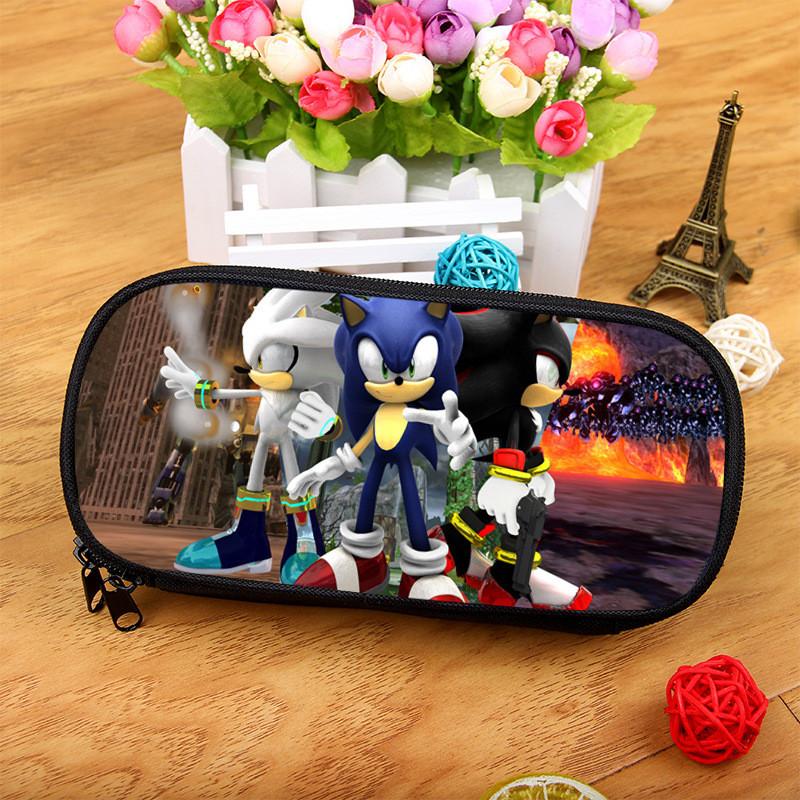 Sonic The Hedgehog Ink Pen Storage Bag With Spacious Design For Stationery And Makeup