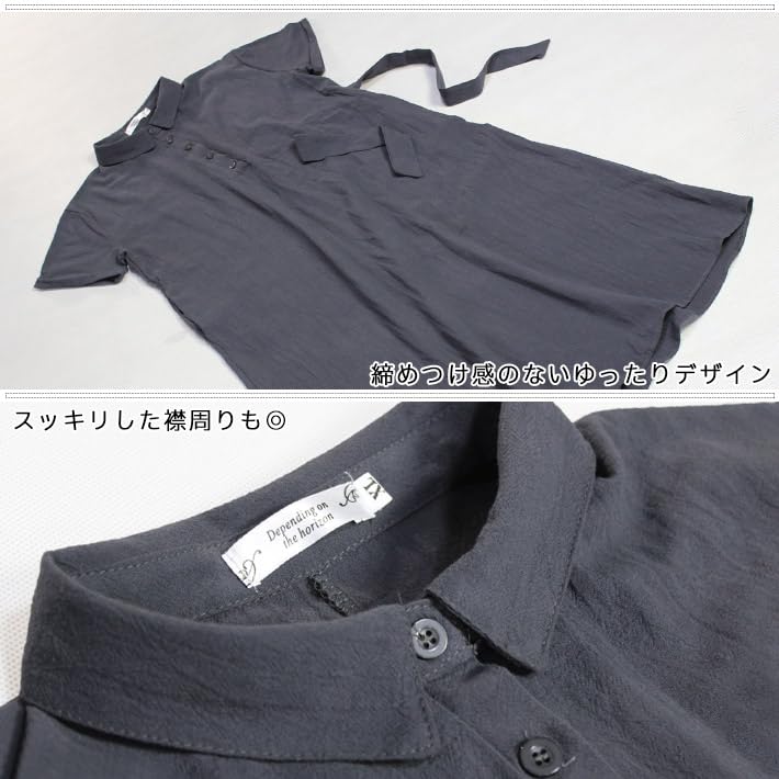 AIKA Maternity Midi Long Short Open Nursing Loose Plus Solid One Size to Black A-Line Dress, Wear, Length, Length, Sleeves, Cotton, Cool, Front, Wear,