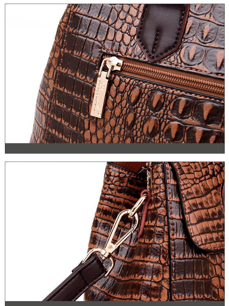 Johnature Модная женская сумка из кожи аллигатора, роскошная сумка большой емкости, мягкие кожаные сумки на ремне, женская повседневная сумка-тоут