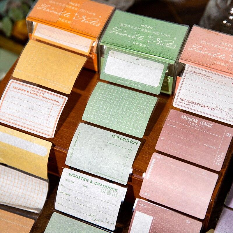 100 листов/коробка, выдвижной рулон, блокнот, креативная простота, клейкая заметка для исследования, сделай сам, декоративная наклейка для скрапбукинга, милая наклейка с этикеткой