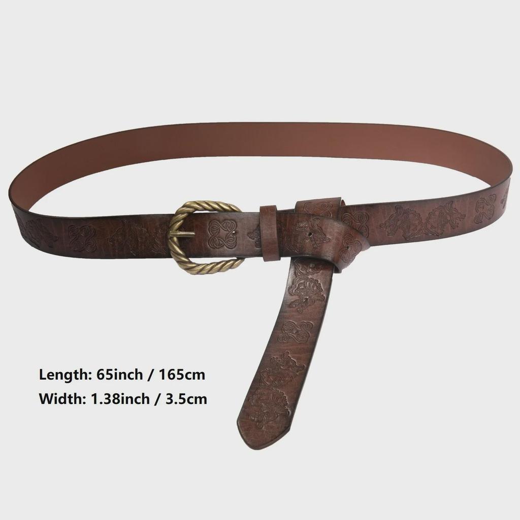 Рельефный пояс викинга Фенрира - средневековый ретро-реквизит для косплея рыцаря