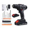 Electric Drill Sets Dual Speed Cordless Drill 25+1 Gear Torque Adjustment 10pcs Bit Connector, 9pcs