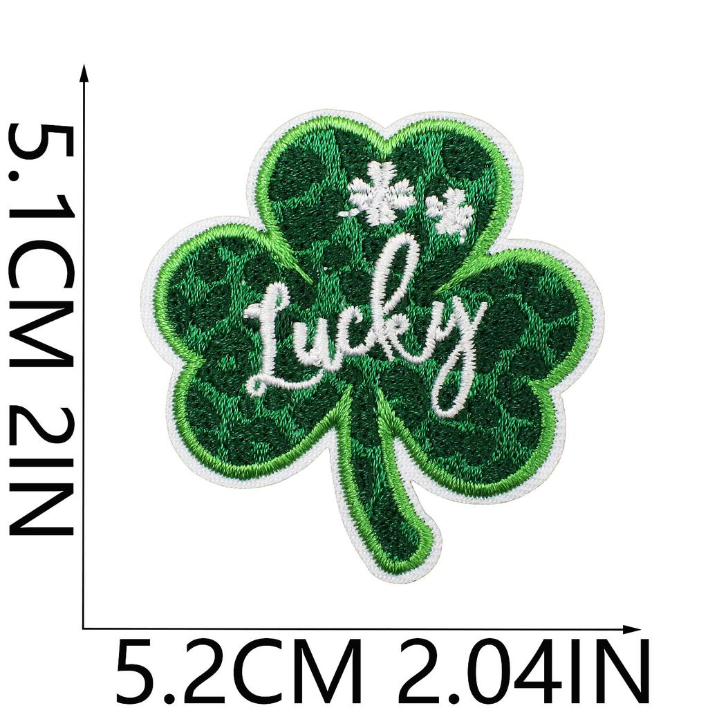 Clover Series Embroidery Cloth Sticker Holiday Clothes Decoration St. Patrick'S Day Patch Sticker Car Rainbow Chapter Boy