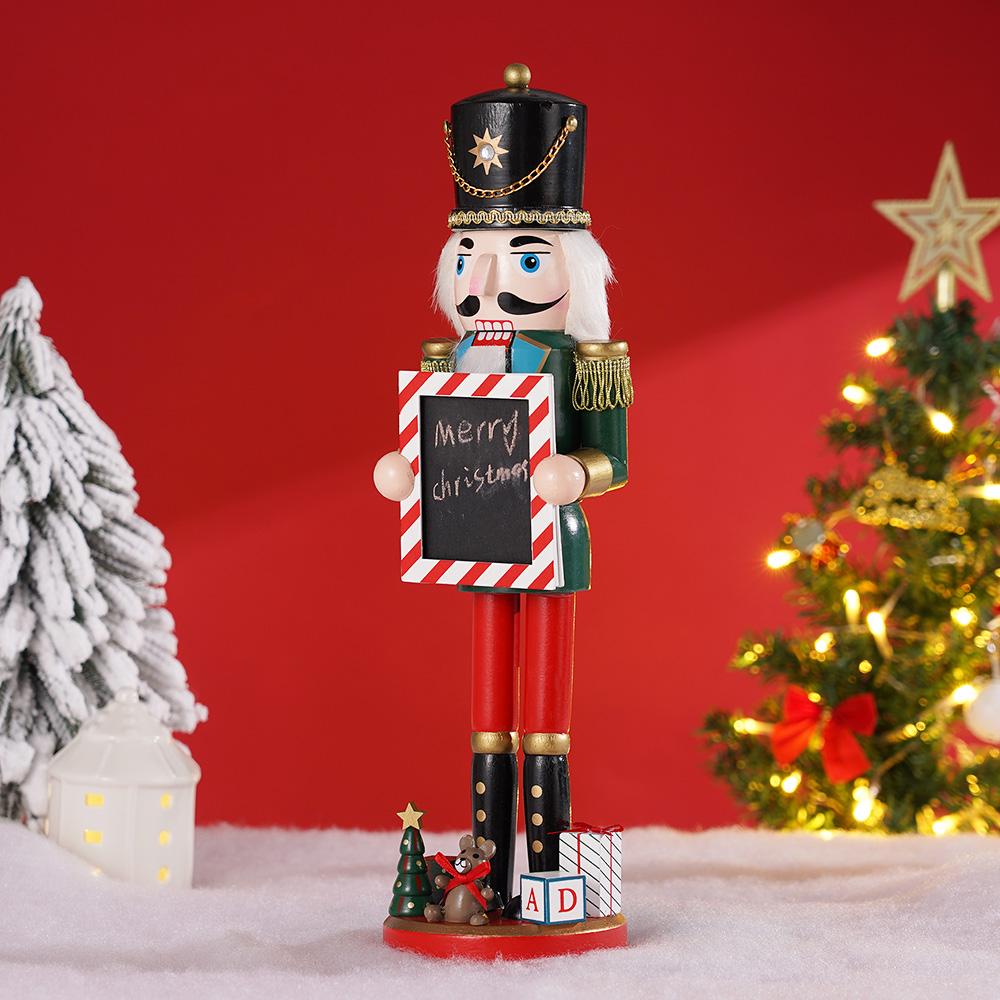 38СМ Рождественский Щелкунчик Деревянный Щелкунчик Украшение Каллиграфия Фигурка Солдата Кукла Дом Офис Настольный Рождественское Украшение Подарок